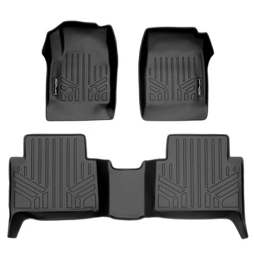 Smartliner SA0164/B0164 Smartliner Front/2nd Row Floor Liners '15-'22 Chevy Colorado Crew Cab/GMC Canyon Crew Cab (Black) SMARTLINER