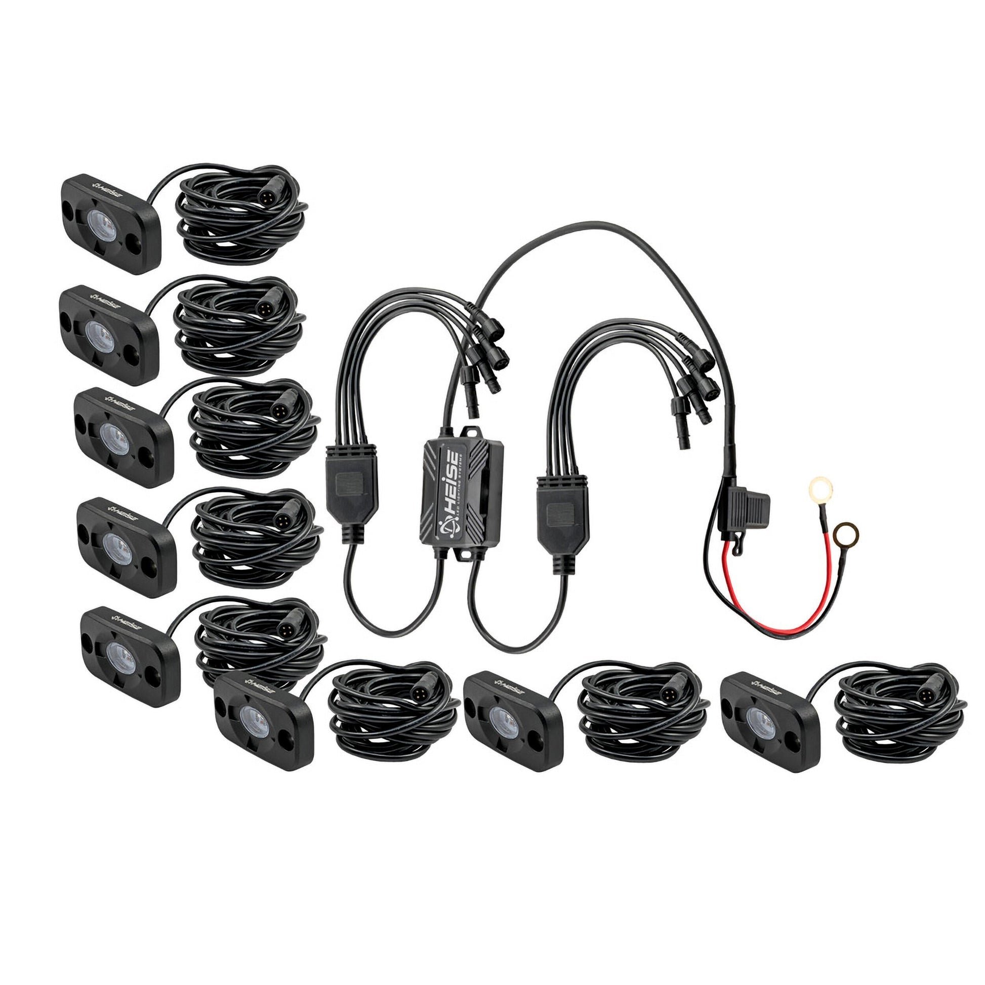 Heise HE-8TLRGBK RGB Accent Light Kit - 8 RGB Pods, 3 LED Heise