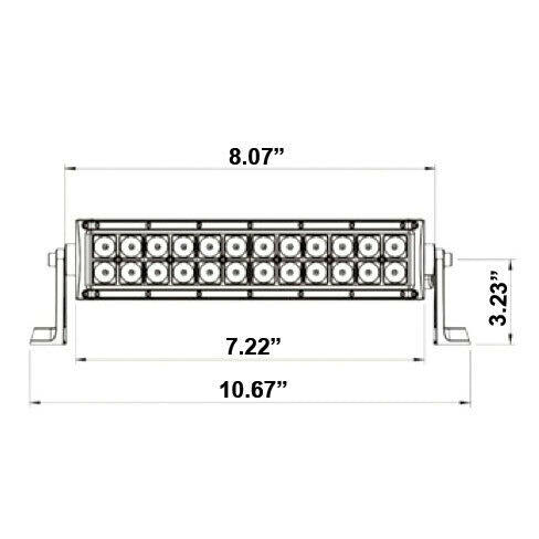 Heise HE-DR8 36W Universal 8 Dual Row 12 LED Light Bar Heise