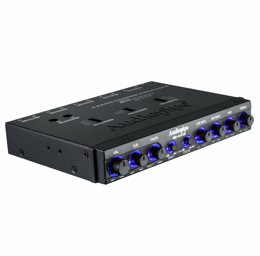 Audiopipe EQ-4-V15 4 Band Graphic Equalizer with Subwoofer Control Audiopipe