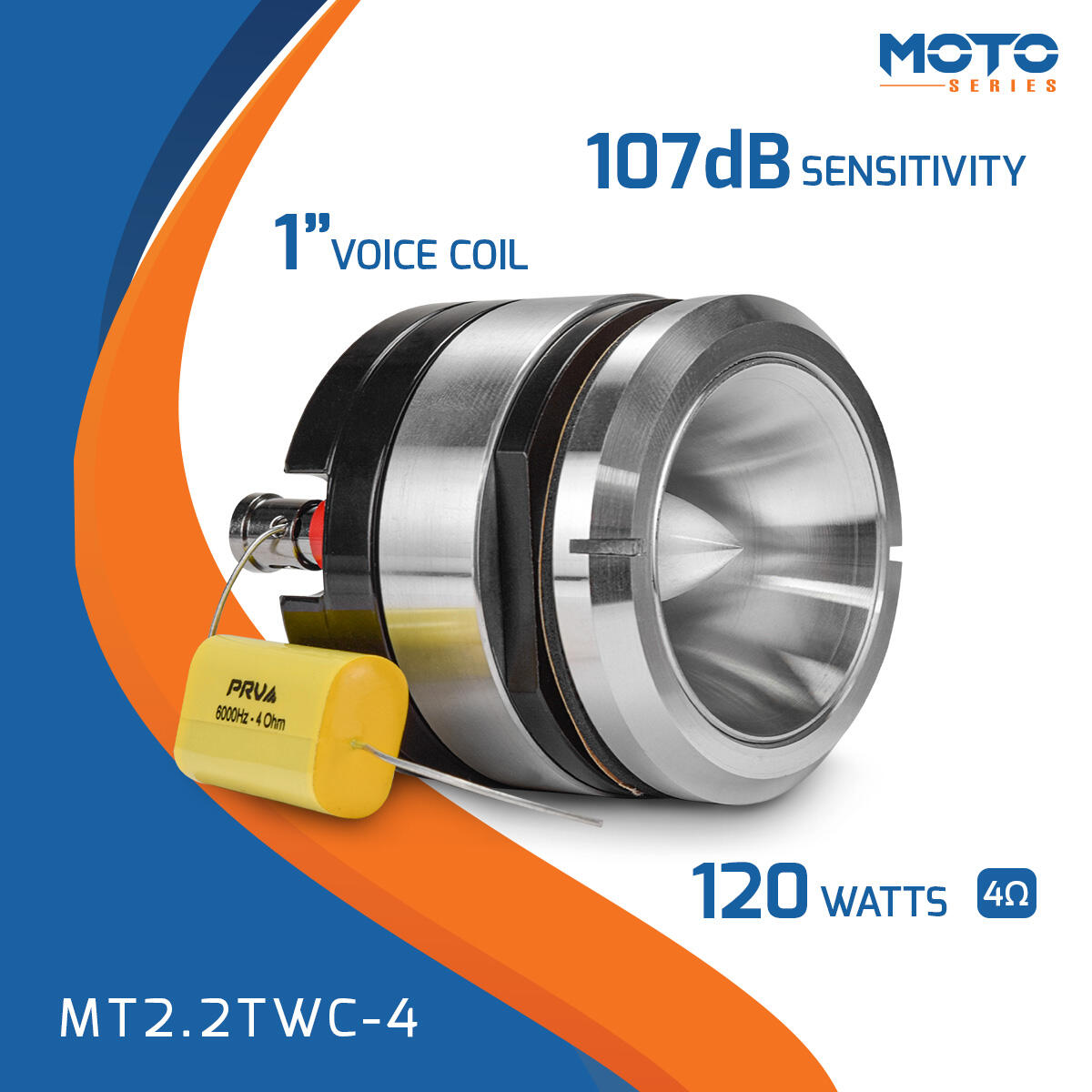 PRV Audio MT2.2TWC-4 2.25" Short Horn Chrome Tweeter PRV Audio
