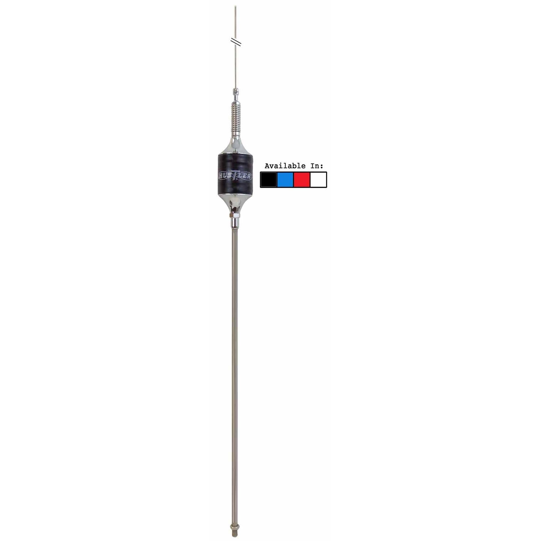 Hustler SCB-BL 55" Tall Blue CB Super Resonator With  22" Stainless Steel Mast & Spring Hustler