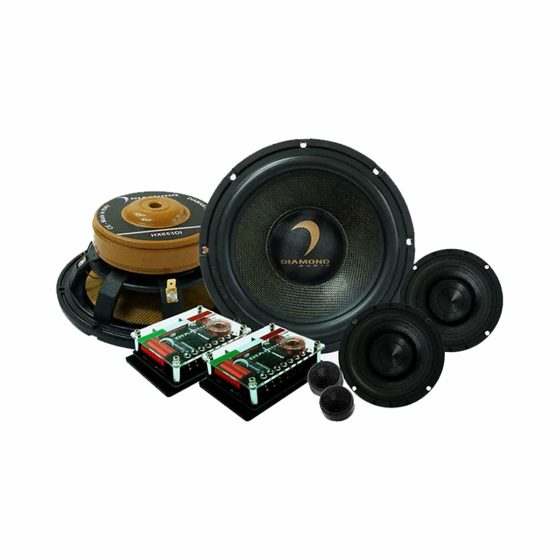 Diamond Audio HX653DI 6.5" HEX Diamante Italia Edition 3-Way Component Set w/1" Silk Dome Tweeter - HX653DI Diamond