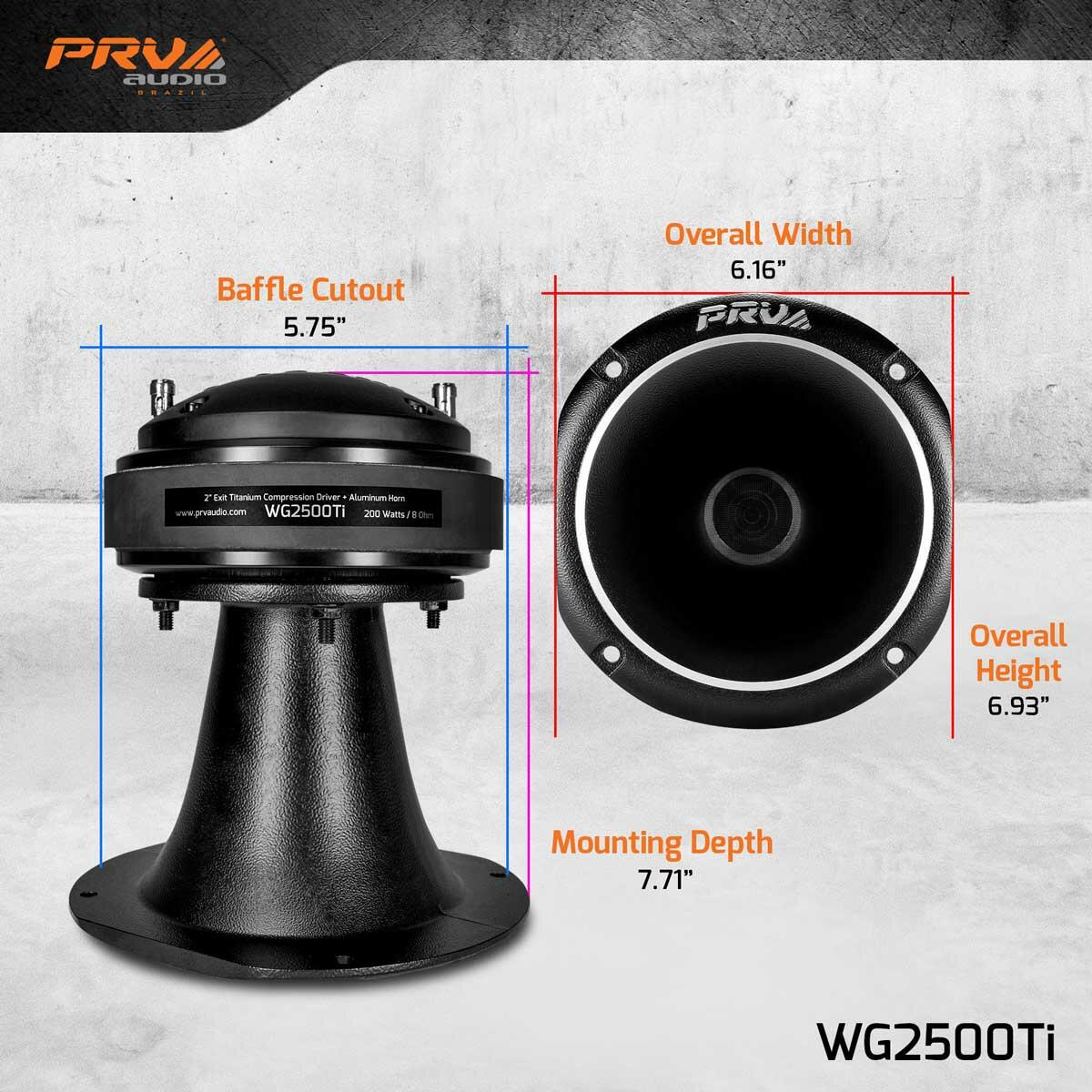 PRV Audio WG2500Ti 2" Exit High Frequency Compression Driver With Horn PRV Audio