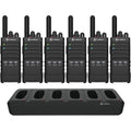 Cobra PX650BCH6 6 Pack Uhf Business Radios With 42 Mile Range & Dock Charger Cobra