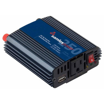 Samlex SAM25012 250 Watt Modified Sinewave 12vdc To 115vac Inverter With One Outlet & Usb Port, Cigarette Plug & Battery Clamps Samlex