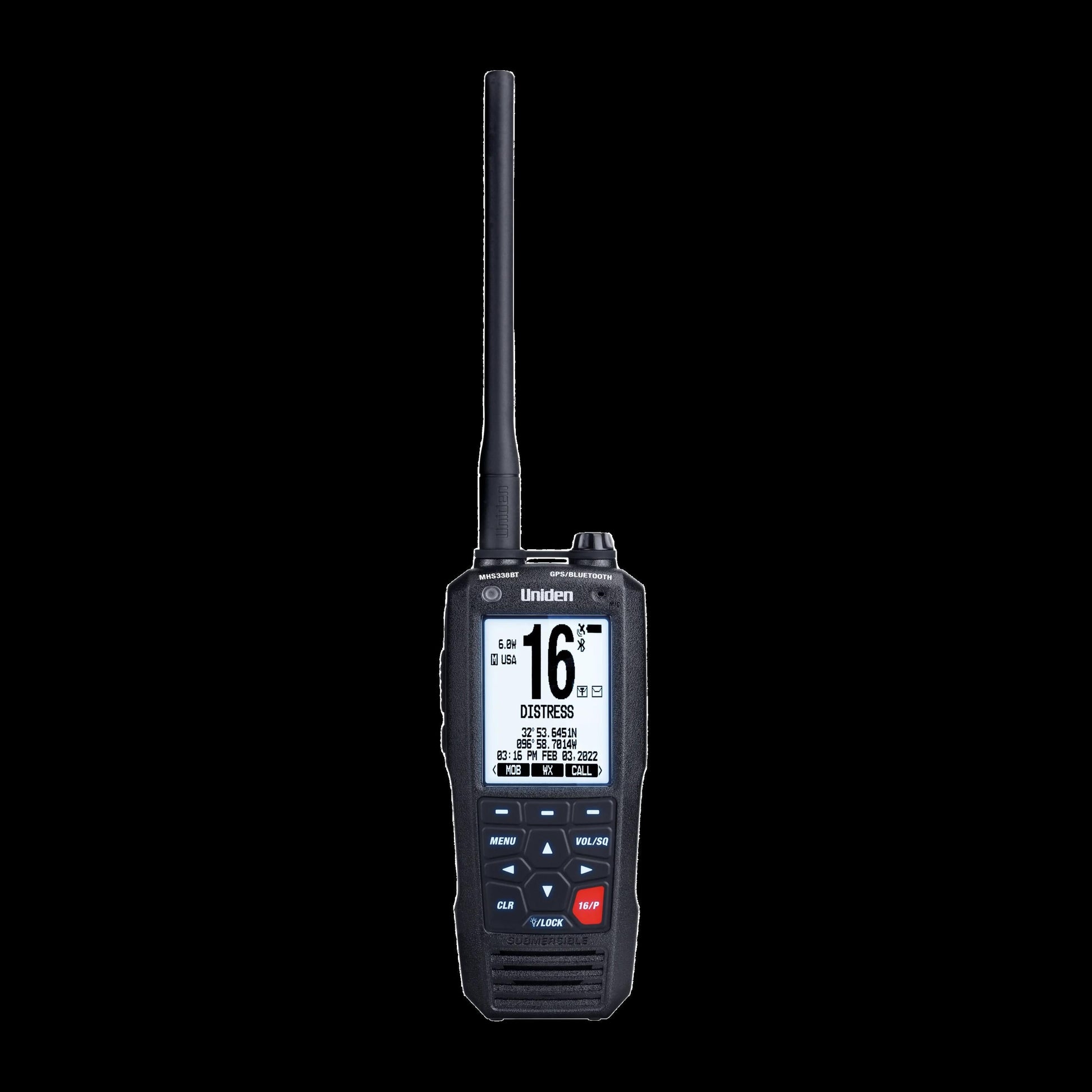 Uniden MHS338BT 6 Watt Vhf Class D Dsc Marine Handheld Radio With Gps & Bluetooth Connectivity Uniden
