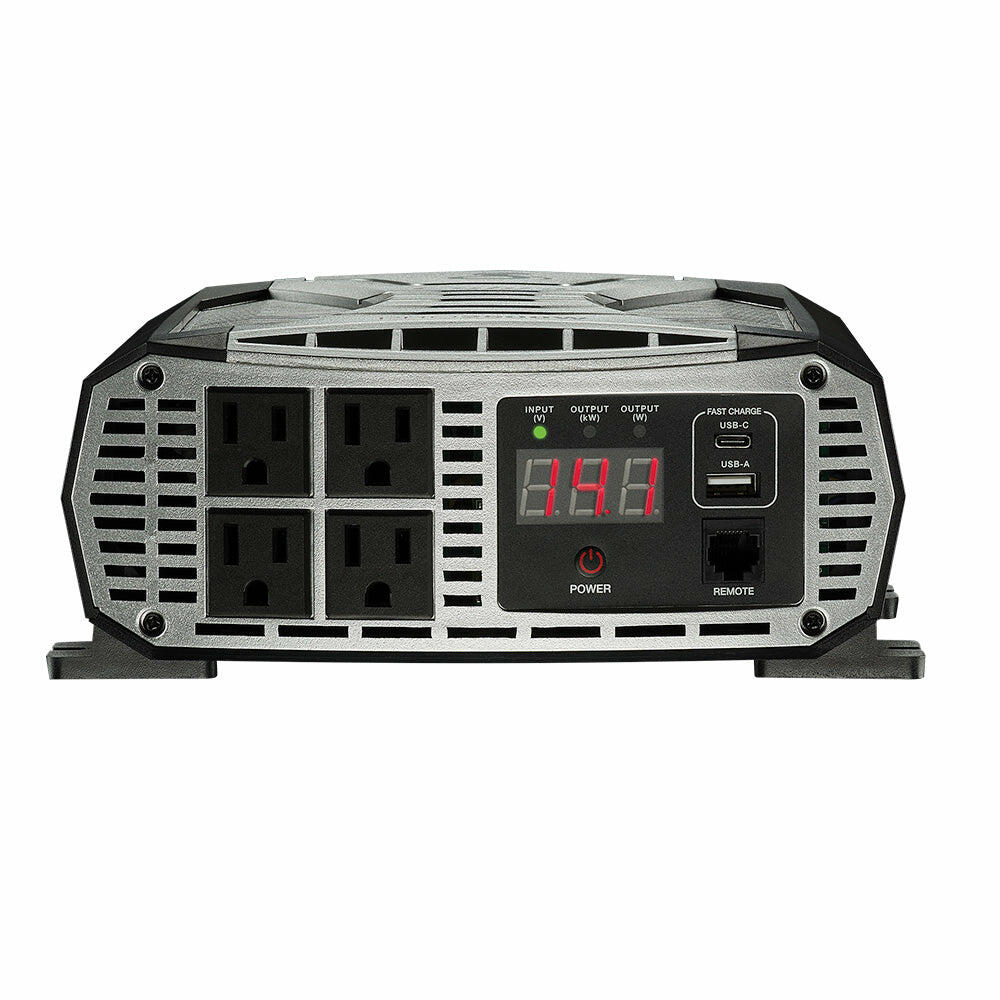 Cobra CPI2500W 2,500 Watt Professional Grade Modified Sine Wave Inverter - 5,000 Watt Surge With 4 Ac Outlets And 2 Usb Ports Cobra