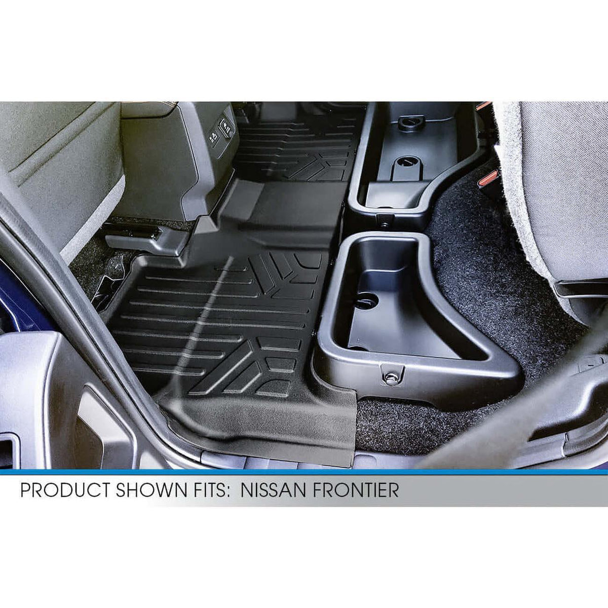 Smartliner SA0571/B0571 Smartliner Floor Liners Front/2nd Row 2022–2025 Nissan Frontier Crew Cab (Black) SMARTLINER
