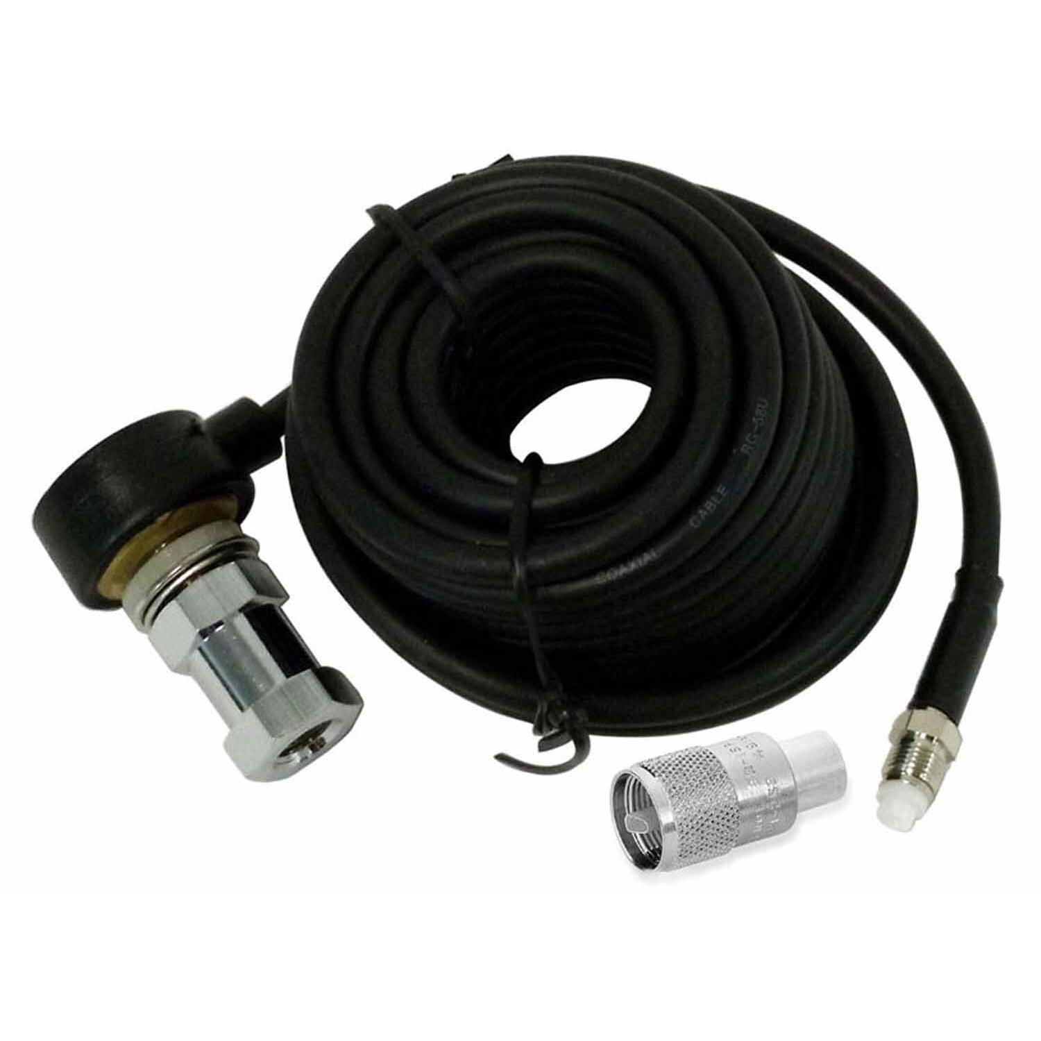 Procomm HS812TN-NIP 12' Terminator Coax With 3/8"-24 Thread Weather Resistant Stud, Nip End With Uhf (pl259) Connector Procomm