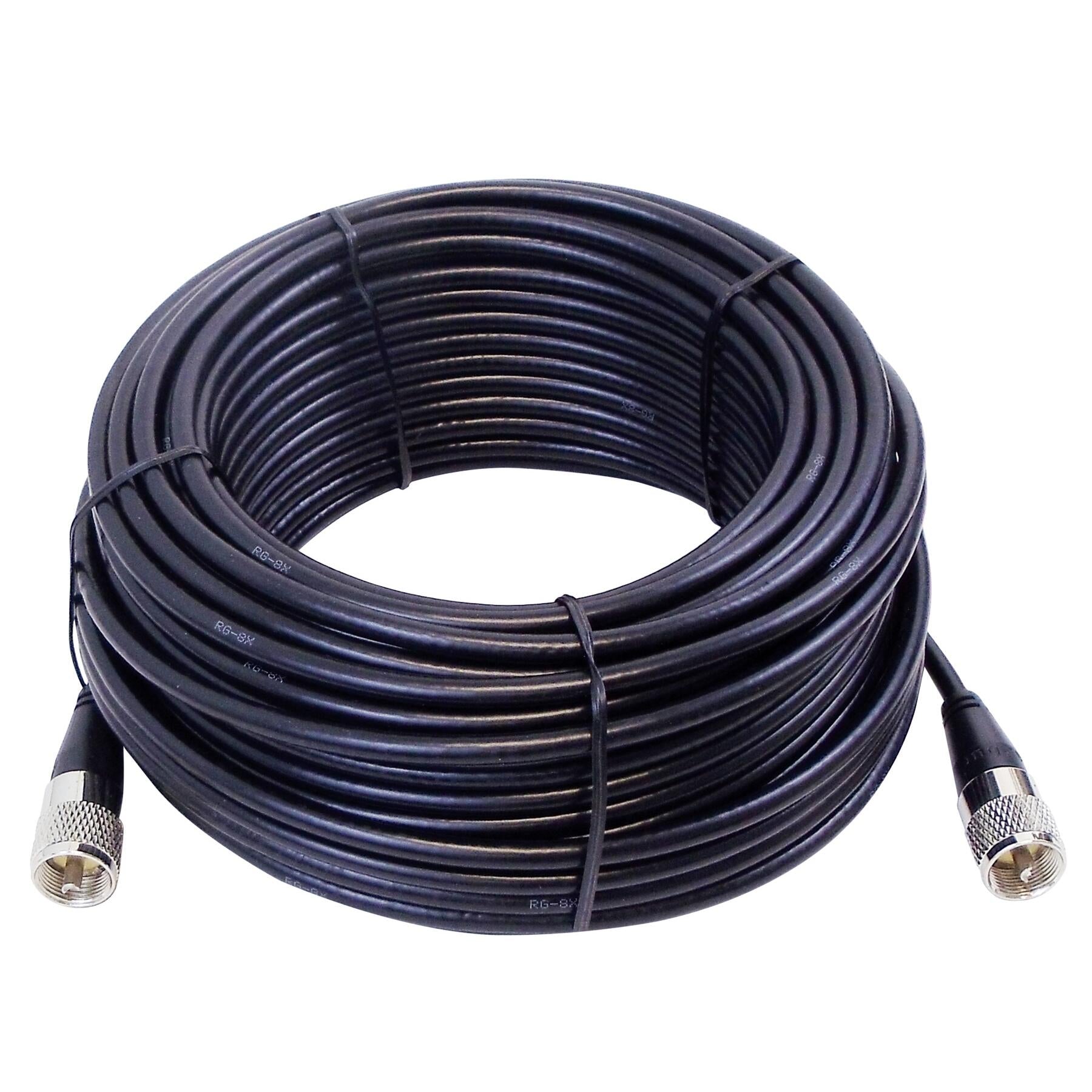 Kalibur KPP8X100-B 100 Foot Black Rg8x Coax Cable Assembly With Molded Pl259 Connectors On Each End Kalibur