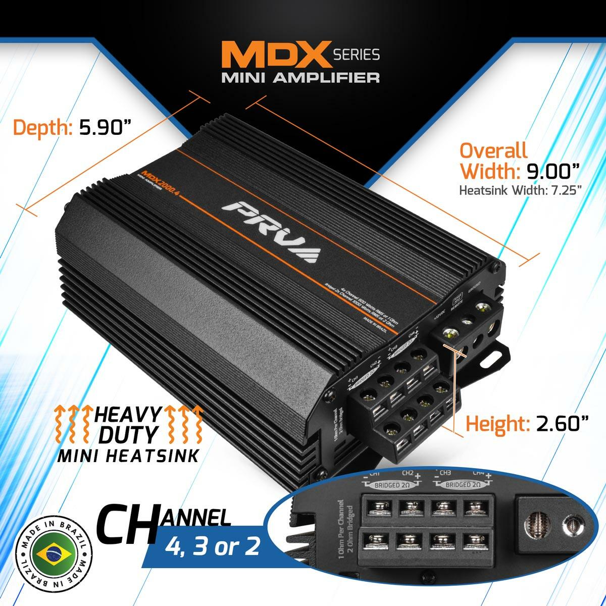 PRV Audio MDX2000.4 1 Ohm Mini 4 Channel Full Range Amplifier PRV Audio