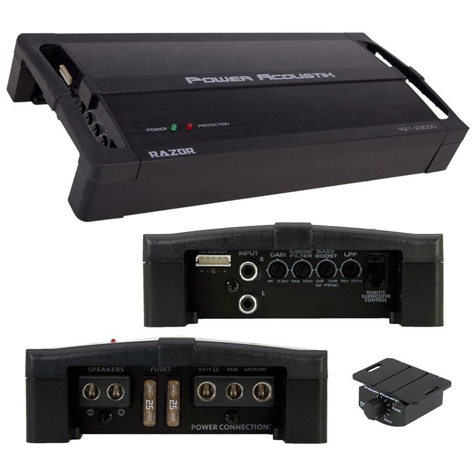 Power Acoustik RZ1-2300D  Class D Mono Block 2300W Max Amplifier Power Acoustik