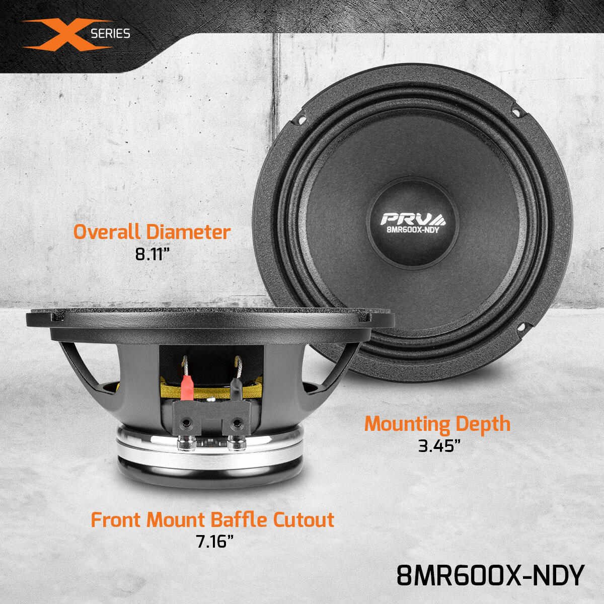 PRV Audio 8MR600X-NDY 8" MIDRANGE LOUDSPEAKER PRV Audio