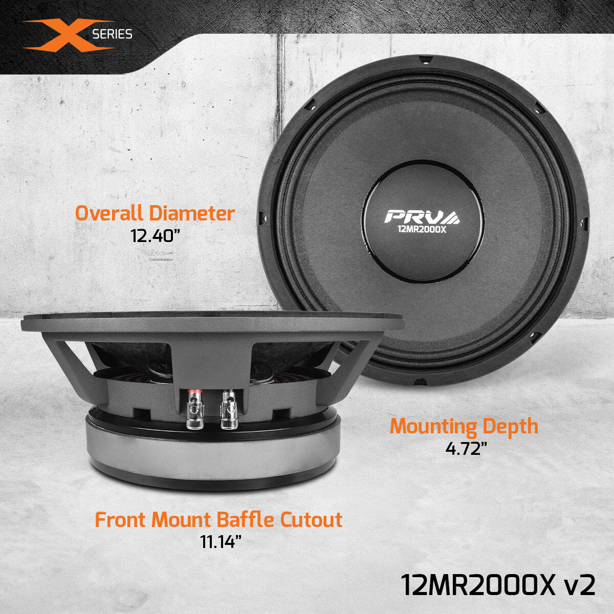 PRV Audio 12MR2000X v2 12" MIDRANGE LOUDSPEAKER (Each) PRV Audio
