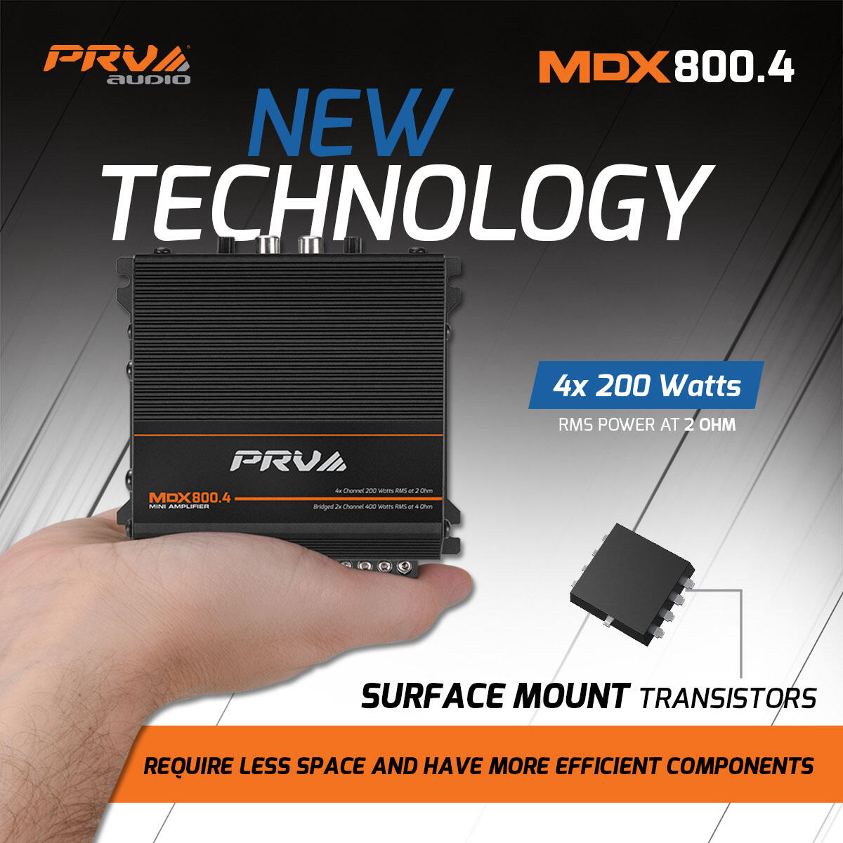 PRV Audio MDX800.4 2 Ohm 4 Channel Full Range Amplifier PRV Audio