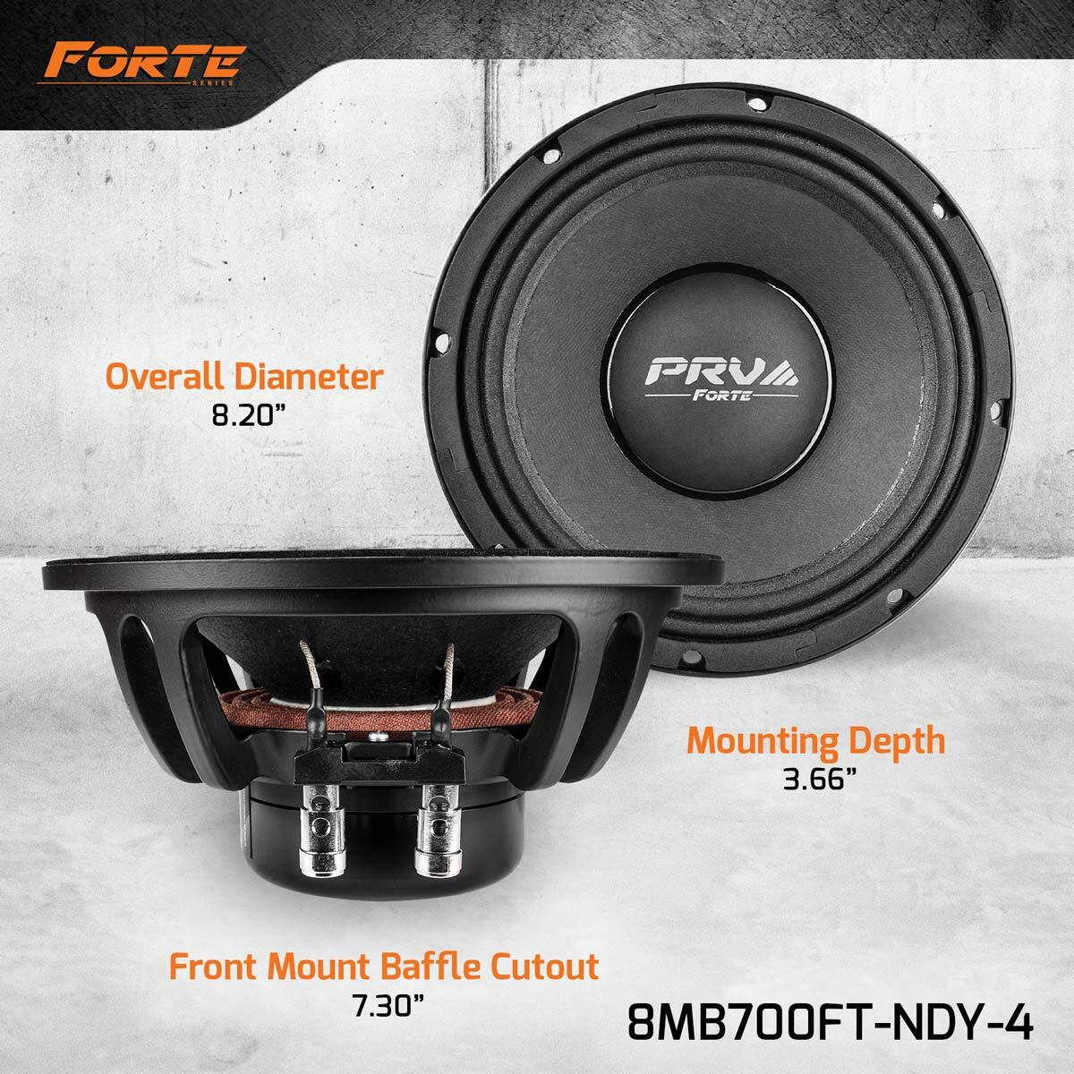 PRV Audio 8MB700FT-NDY-4 8" MIDBASS NEODYMIUM LOUDSPEAKER (Each) PRV Audio