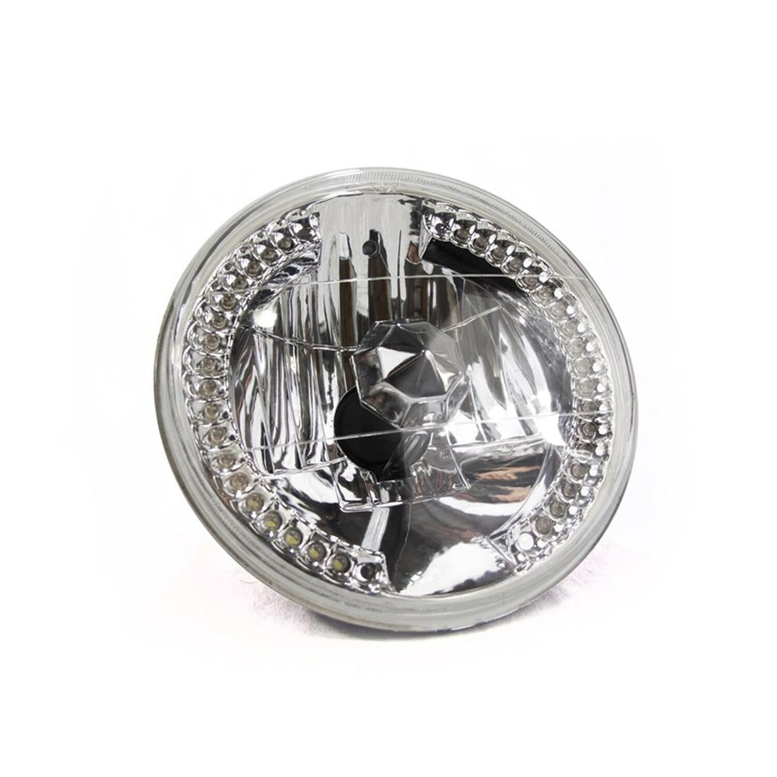 Race Sport RS7RH4LEDW 7" Diamond Cut H4 Conversion Lens With Recessed LED Race Sport