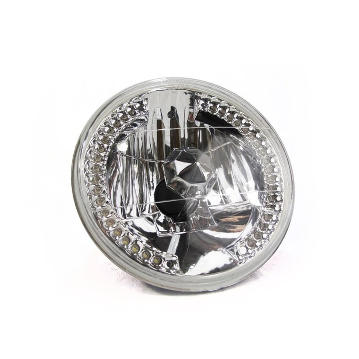 Race Sport RS7RH4LEDW 7" Diamond Cut H4 Conversion Lens With Recessed LED Race Sport