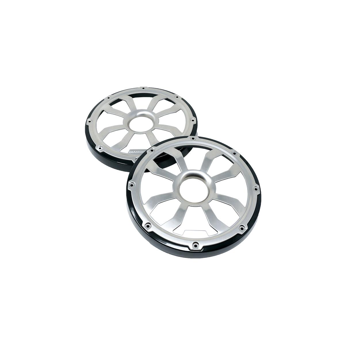 Diamond Audio HXM65FGB 6.5" Flush Mount Speaker Grills - Black/Brushed Aluminum (Pair) - HXM65FGB Diamond