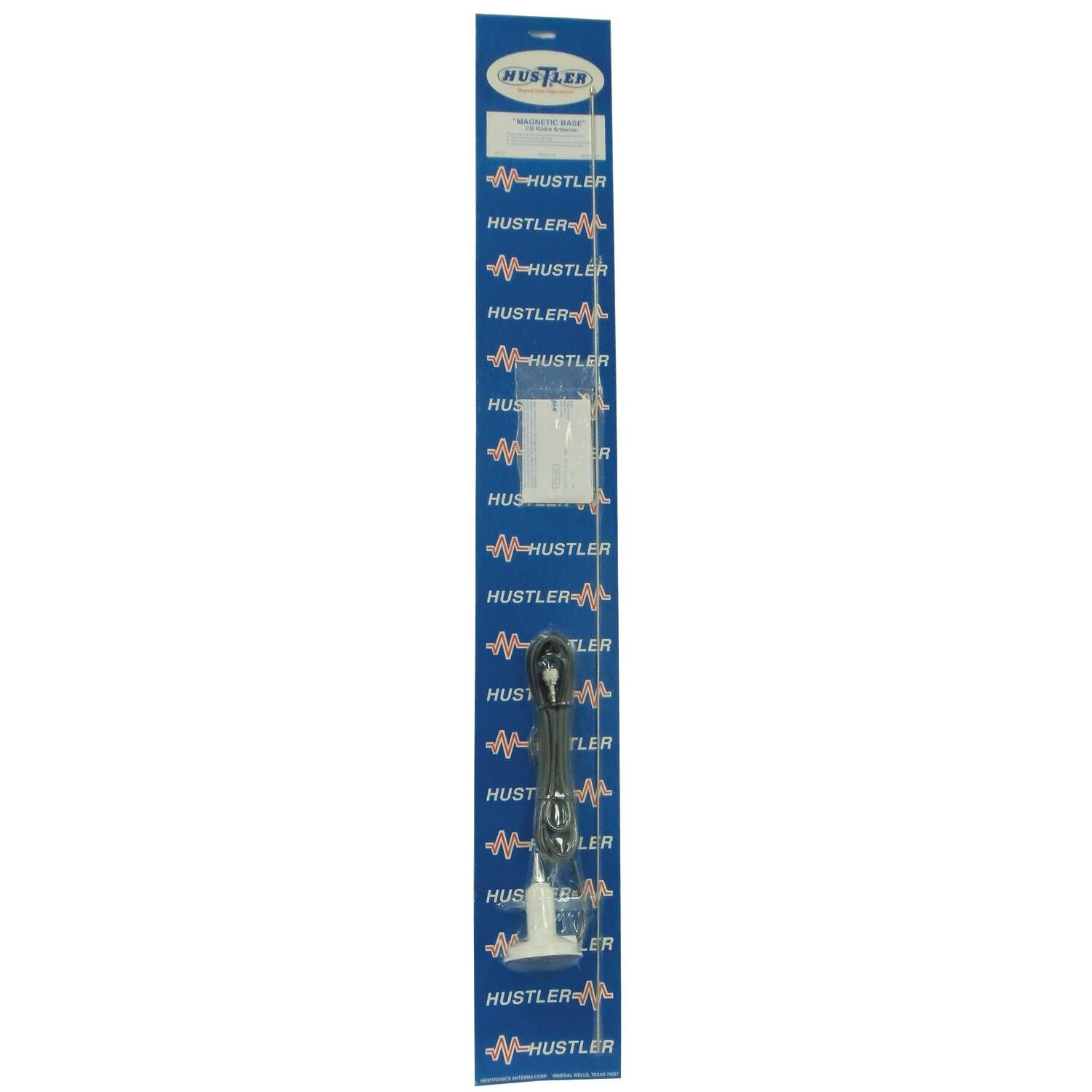 Hustler IC75-W 43" Economy Base Load Magnet Mount CB Antenna Kit  With 15 Feet Coax Cable & Pl 259 Connector- White Hustler