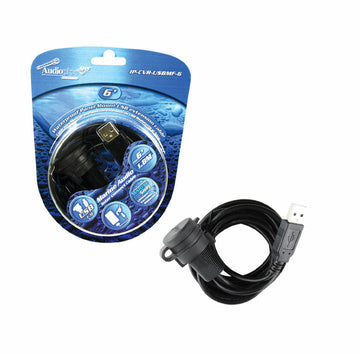 Audiopipe IP-CVR-USBMF-6 Waterproof 6 (1.8 m) Marine Grade Panel Mount Extension Cable Audiopipe