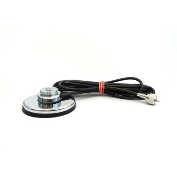 PCTEL & Maxrad RG Chrome Plated 3-1/4" Round Magnetic Mount With 12' Rg58a/u Coax & Attached Pl259 PCTEL/Maxrad