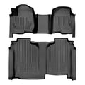 Smartliner SA0401/B0457 Smartliner Floor Liners Front/2nd Row 2019-2025 Silverado Crew Cab with Transmission Hump (Black) SMARTLINER