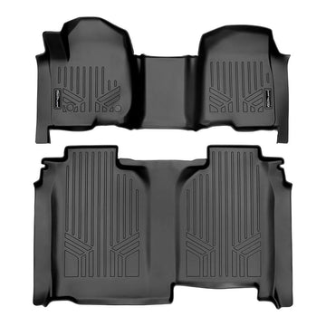Smartliner SA0401/B0457 Smartliner Floor Liners Front/2nd Row 2019-2025 Silverado Crew Cab with Transmission Hump (Black) SMARTLINER