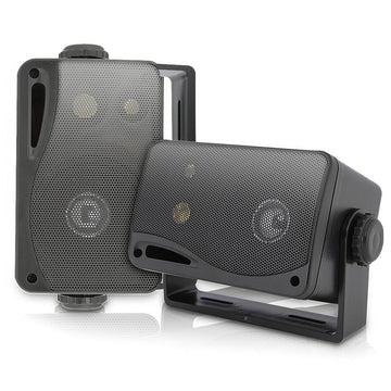 Pyle PLMR24B  Marine 3-Way Box Speakers with 3.5” Woofer (Black) Pyle