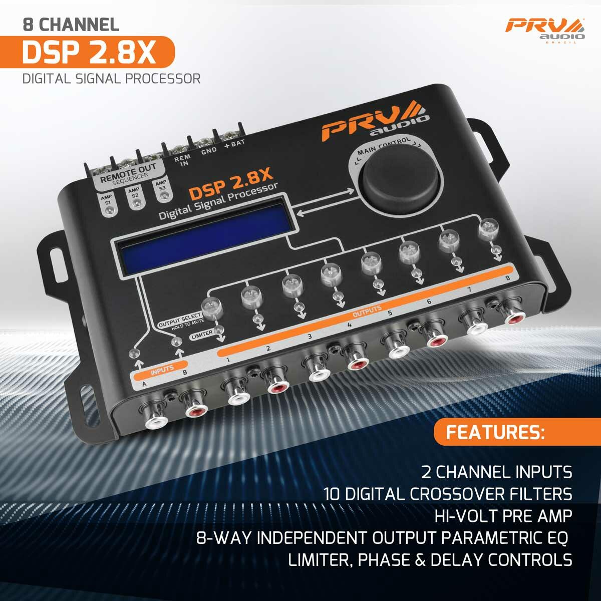 PRV Audio DSP 2.8X 8 CHANNEL DIGITAL SIGNAL PROCESSOR PRV Audio