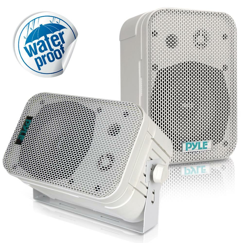 Pyramid PDWR40-W Pyle - Pdwr40-w 5-1/4” 400 Watt Indoor Or Outdoor Waterproof Boxed Speaker Pair - In White Pyramid