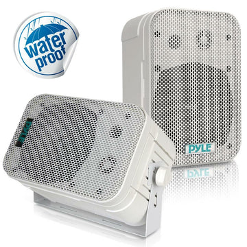 Pyramid PDWR40-W Pyle - Pdwr40-w 5-1/4” 400 Watt Indoor Or Outdoor Waterproof Boxed Speaker Pair - In White Pyramid