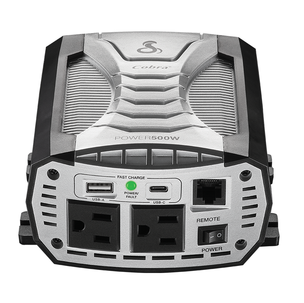 Cobra CPI500W 500 Watt Modified Sine Wave Inverter - 1,000 Watt Surge With 2 Ac Outlets And 2 Usb Ports Cobra