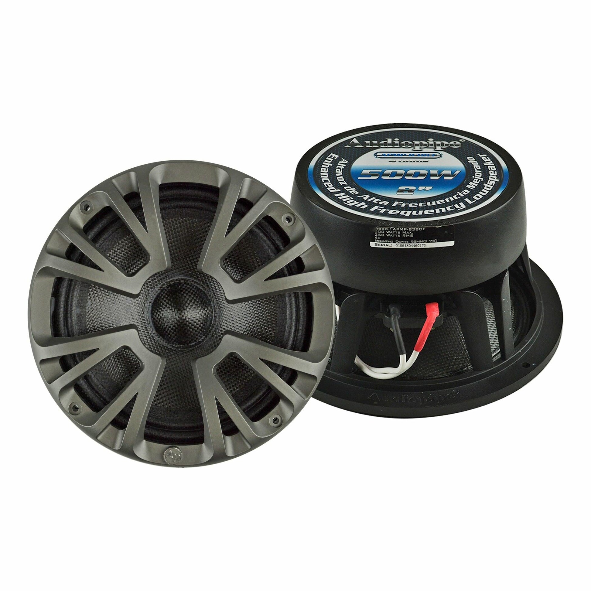 Audiopipe APMP-838CF 500 Watts 8 High Mid Frequency Loudspeaker (Each) Audiopipe
