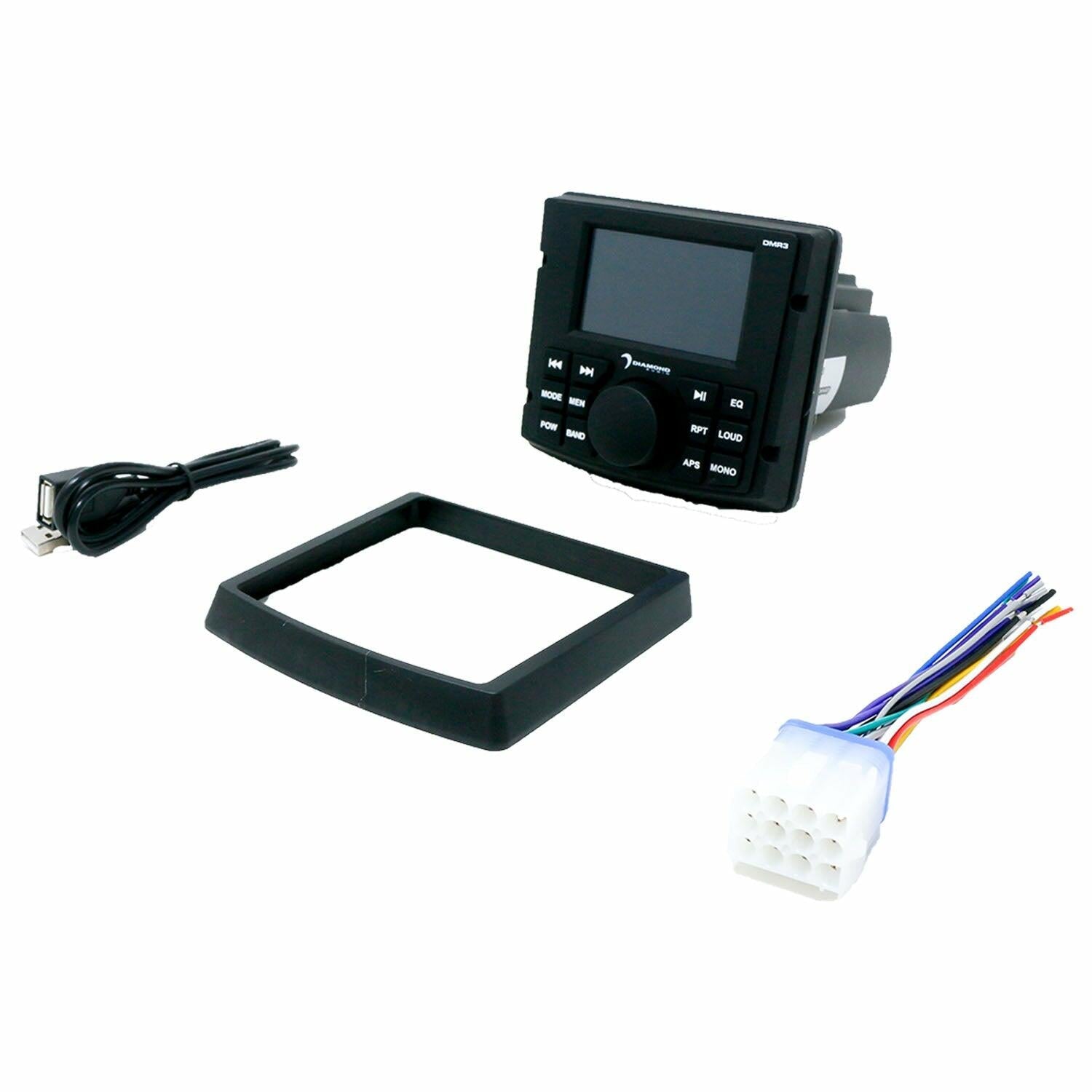 Diamond Audio DMR3 AM/FM, Bluetooth Marine Radio with 3" LCD Screen - DMR3 Diamond