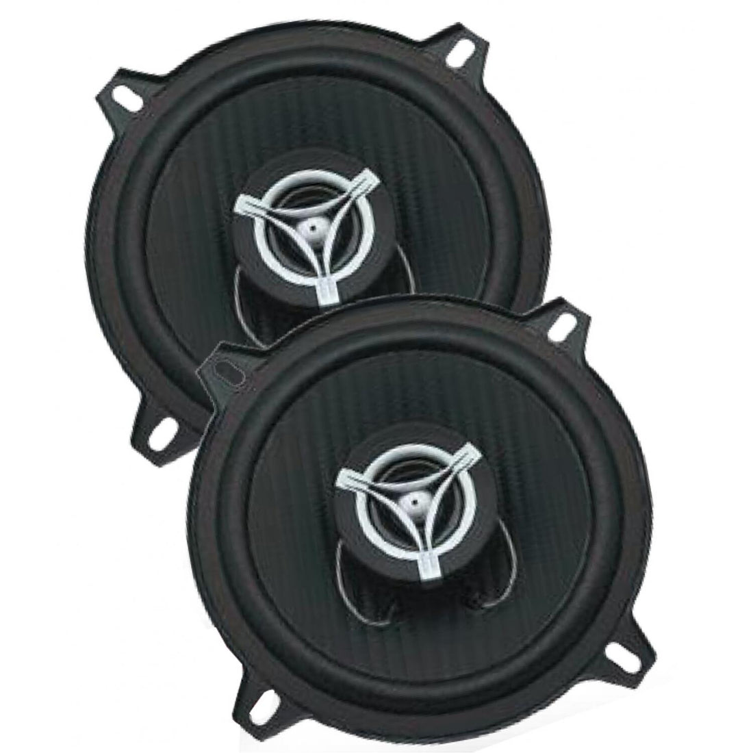 Power Acoustik EF52 5.25" 2-way 300 Watt 4 Ohm Coaxial Speaker Pair With Carbon Fiber Injected Polypropylene Cone, 1" Voice Coil On Aluminum Former, 1.2" Balanced Dome Tweeter & Custom Grills Power Acoustik