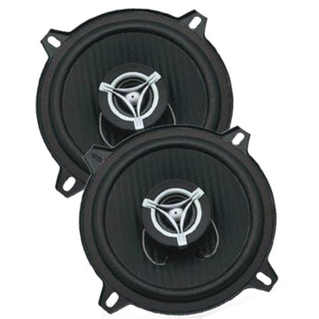 Power Acoustik EF52 5.25" 2-way 300 Watt 4 Ohm Coaxial Speaker Pair With Carbon Fiber Injected Polypropylene Cone, 1" Voice Coil On Aluminum Former, 1.2" Balanced Dome Tweeter & Custom Grills Power Acoustik