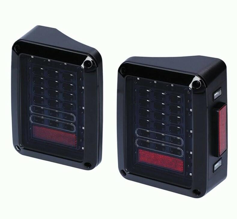 Heise JP-TL01S LED Grid Taillights with Smoked Lens for 2007-2019 Jeep Wrangler JK (pair) Metra