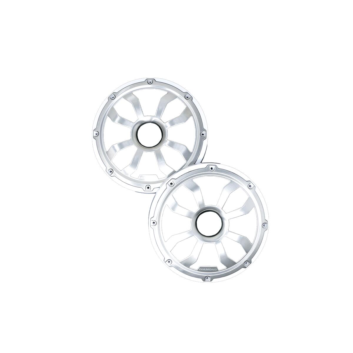 Diamond Audio HXM65FGW 6.5" Flush Mount Speaker Grills - Brushed Aluminum/White (Pair) - HXM65FGW Diamond