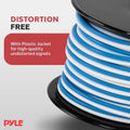 Pyle PLMRSW50  Marine Speaker Wire 18 Gauge 50 Foot – Blue/White Pyle