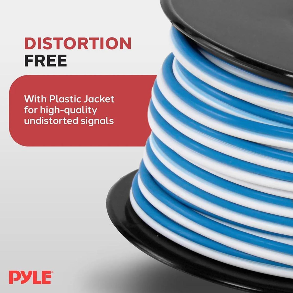 Pyle PLMRSW50  Marine Speaker Wire 18 Gauge 50 Foot – Blue/White Pyle