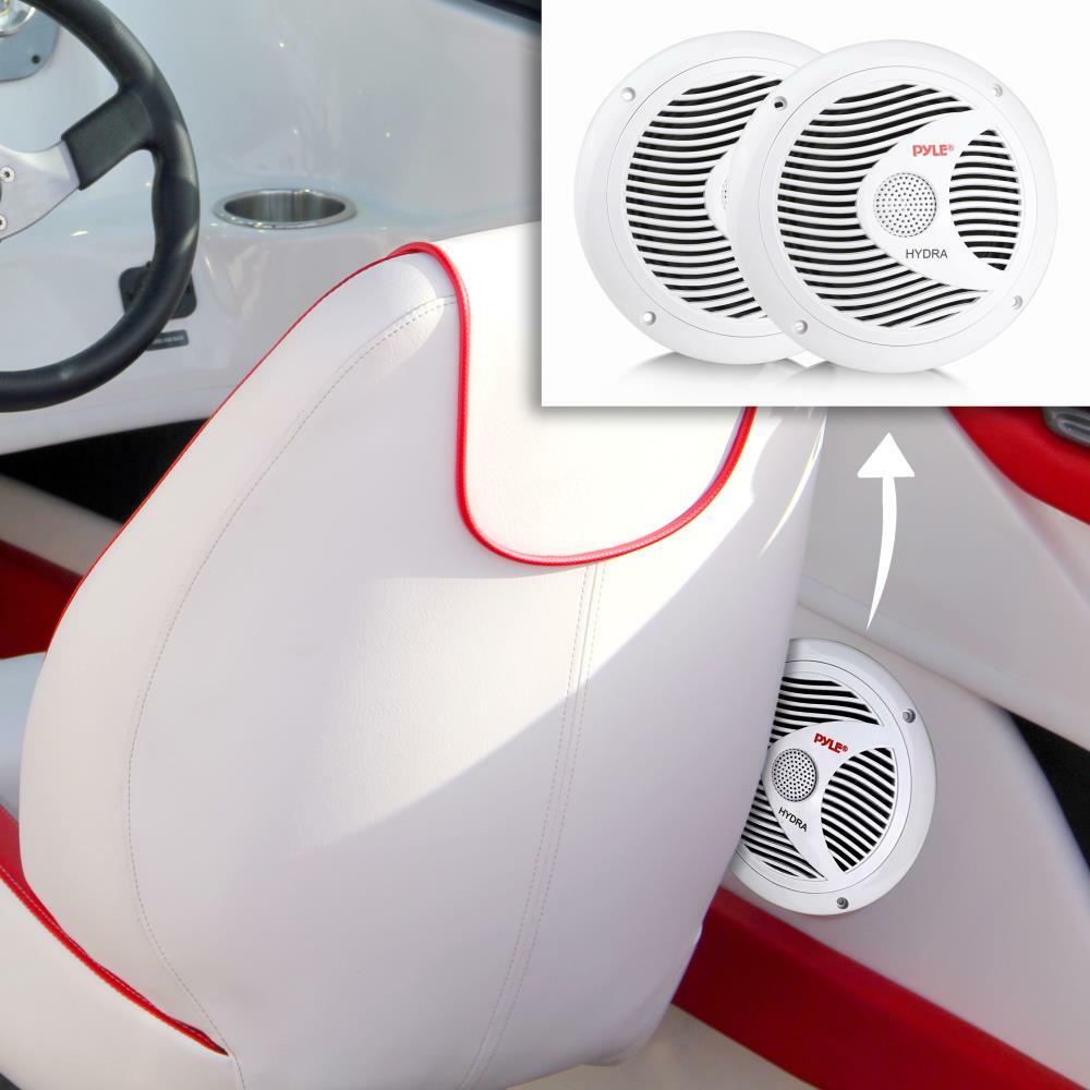 Pyle PLMR60W  Marine 6.5” Dual Cone Speakers (White) Pyle