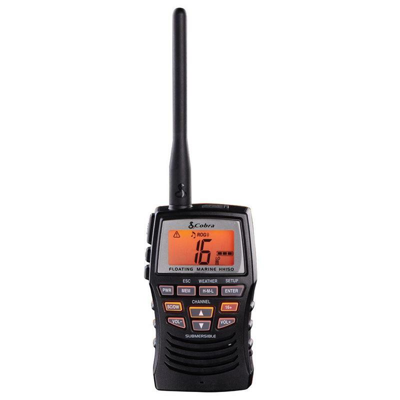 Cobra MRHH150FLT 3 Watt Vhf Handheld Marine Radio With Noaa Weather & Alerts, Submersible For 30 Minutes Cobra
