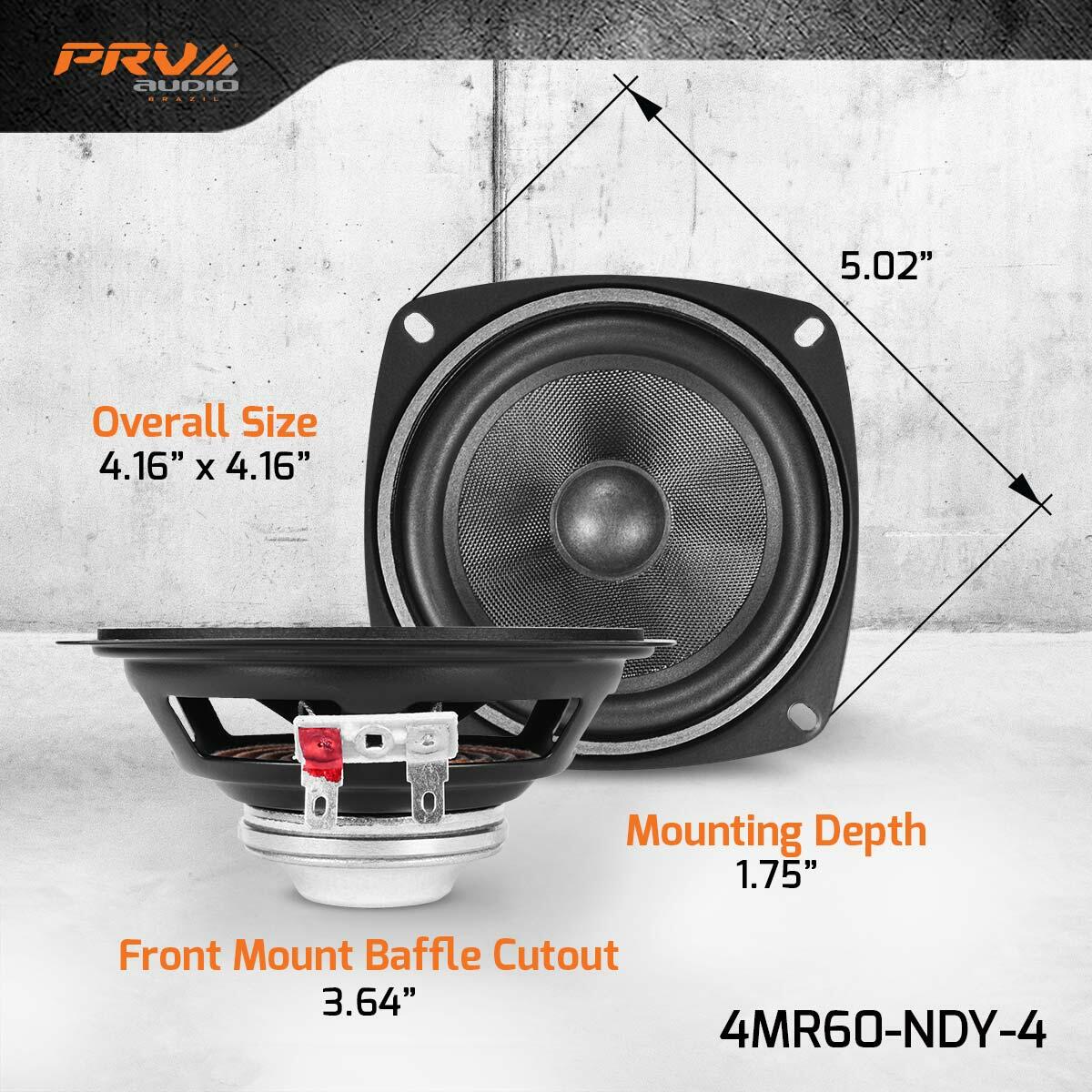 PRV Audio 4MR60-NDY-4 4" NEODYMIUM MIDRANGE LOUDSPEAKER (Each) PRV Audio