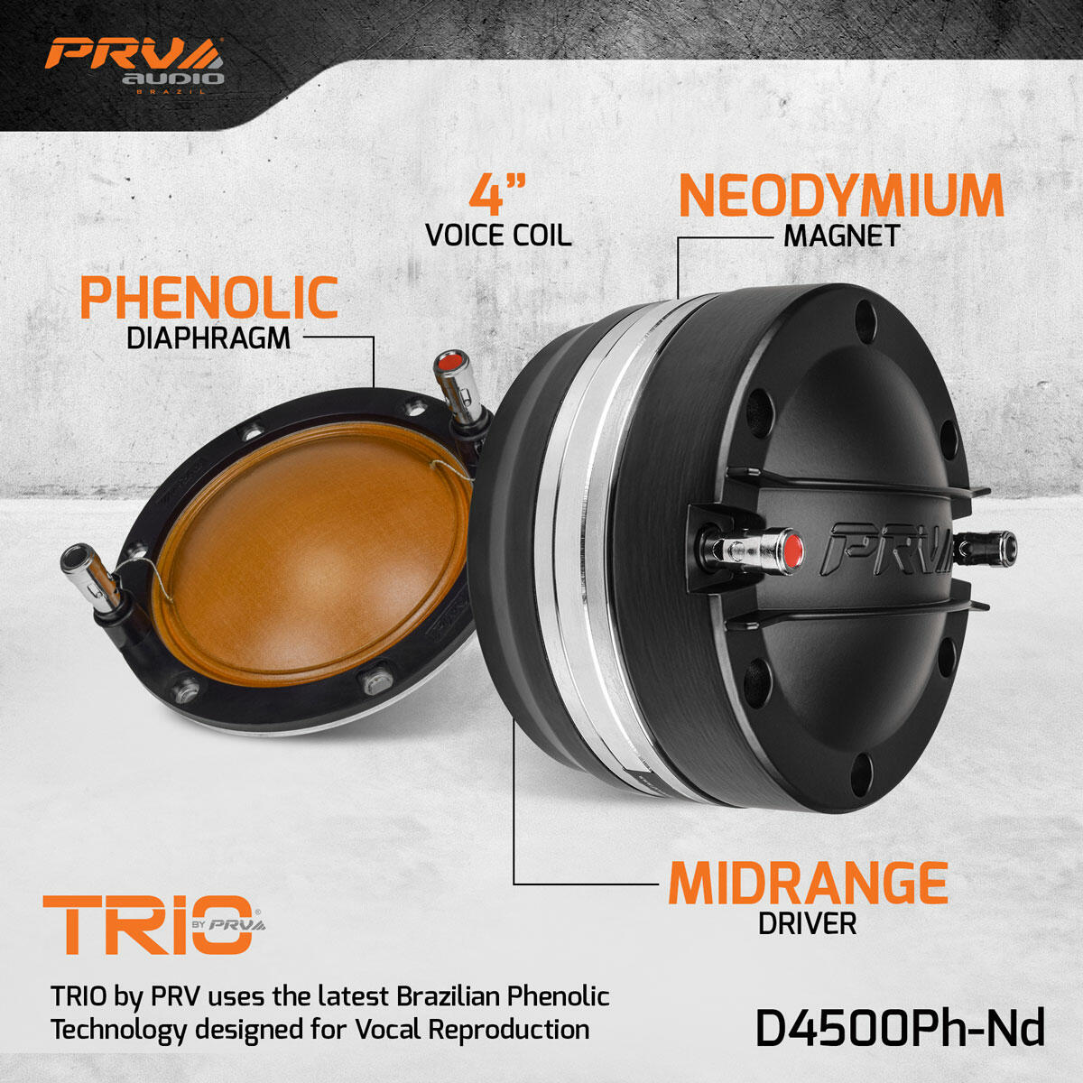 PRV Audio D4500Ph 2" Exit Midrange Compression Driver PRV Audio