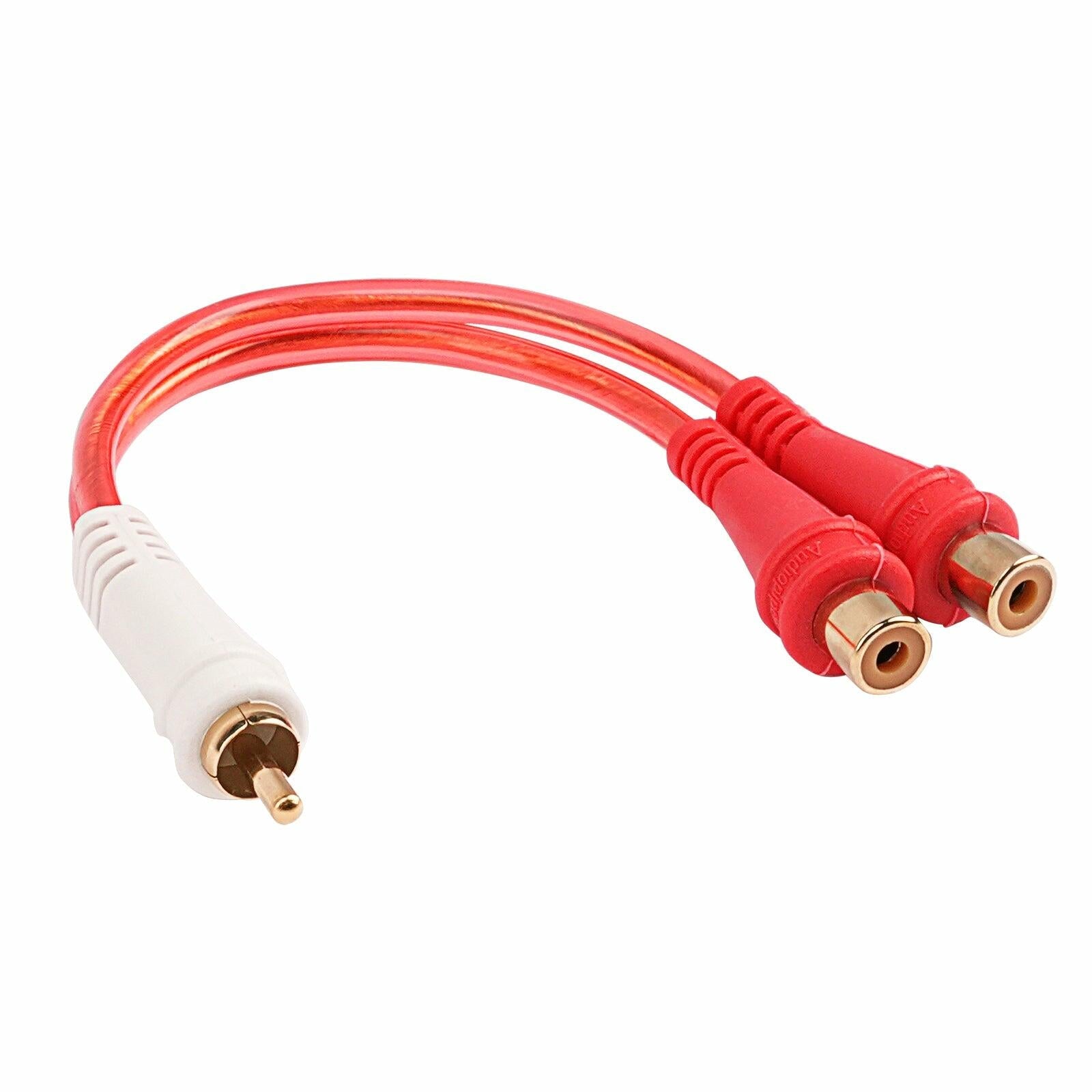 Audiopipe BMV-G-YM-2F Male to 2 Female Oxygen Free RCA Audio Splitter (BMV-G-YM-2F), 10-Pack (10 Individual Cables) Audiopipe
