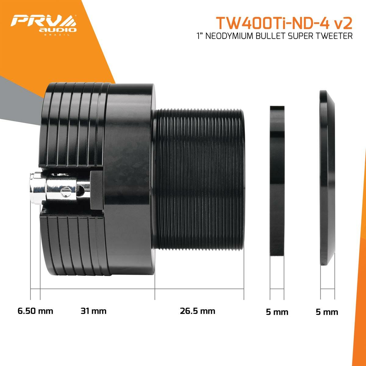 PRV Audio TW400Ti-Nd-4 v2 1" Exit Neodymium Bullet Tweeter (Pair) PRV Audio