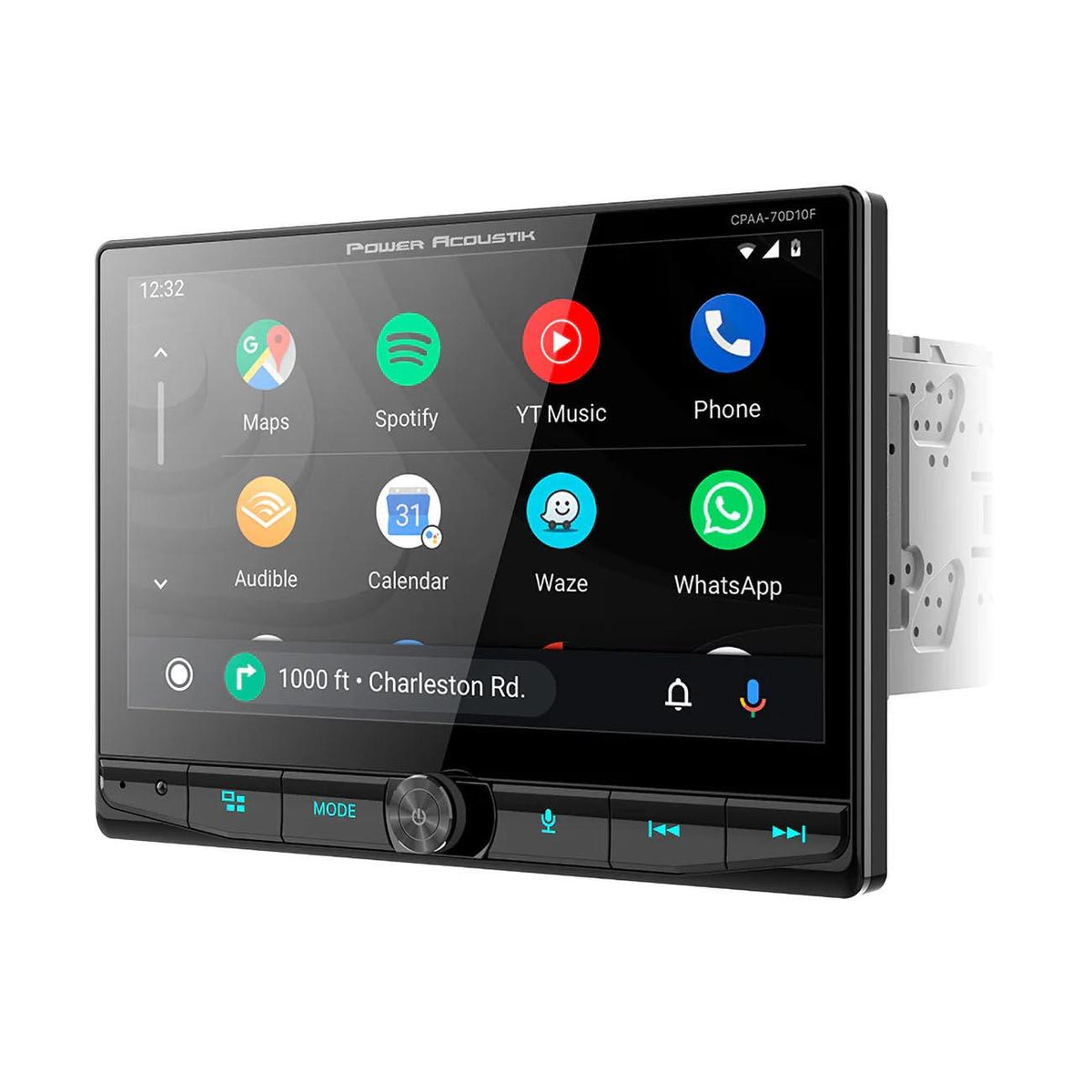 Power Acoustik CPAA-70D10F  10.6" Floating  Double Din DVD with Apple Car Play & Android Auto Power Acoustik