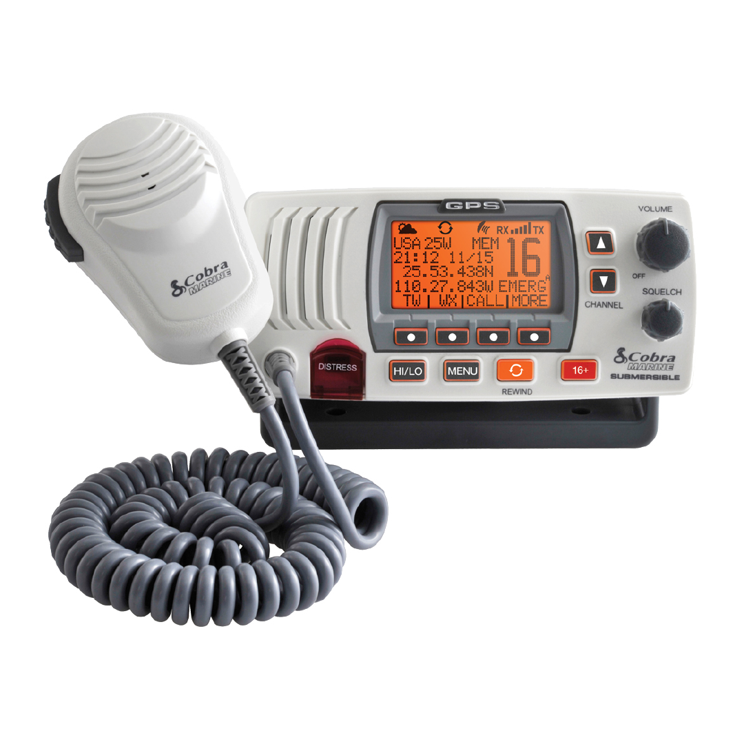 Cobra MRF77WGPS Class D 25 Watt Ipx8/jis8 Submersible Vhf Marine Radio With Gps - In White Cobra